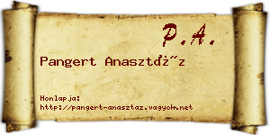 Pangert Anasztáz névjegykártya